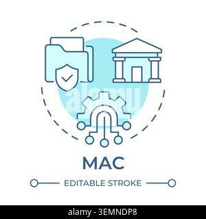 MAC soft blue concept icon Stock Vector