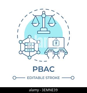 PBAC soft blue concept icon Stock Vector