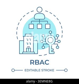 RBAC soft blue concept icon Stock Vector
