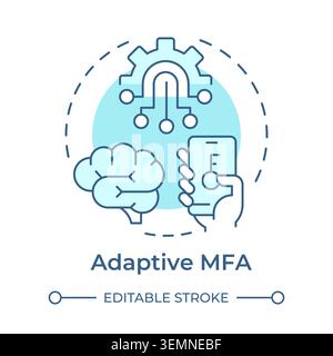 Adaptive mfa soft blue concept icon Stock Vector