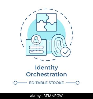 Identity orchestration soft blue concept icon Stock Vector