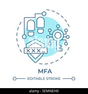 MFA soft blue concept icon Stock Vector