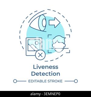 Liveness detection soft blue concept icon Stock Vector