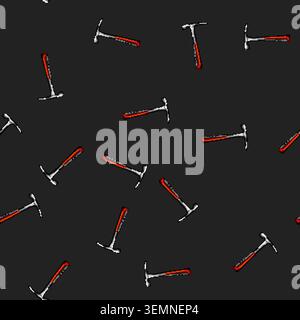 seamless pattern building masons hammer cartoon vector Stock Vector