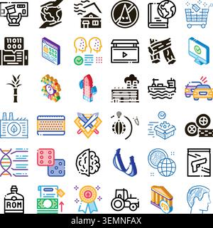 Diverse modern concepts illustrating various industries and services Stock Vector