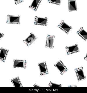 pattern interior oven kitchen cartoon vector Stock Vector