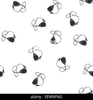 pattern remote speaker microphone for professional communication system Stock Vector