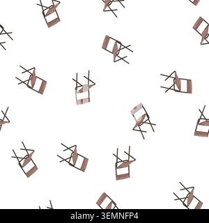 pattern foldable folding chair cartoon vector Stock Vector