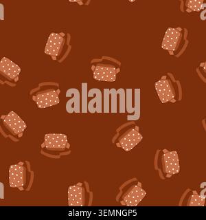 seamless pattern zipper waist bag cartoon vector Stock Vector