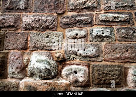 Stone pavement texture, granite cobblestoned pavement background Stock Photo