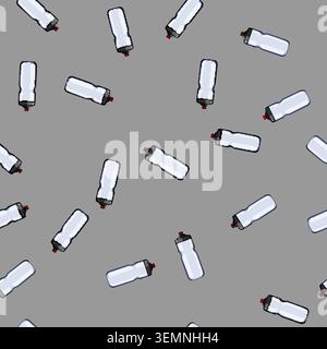 seamless pattern container bike bottle cartoon vector Stock Vector