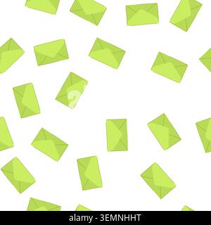 pattern green closed envelope sending mail or message notification Stock Vector