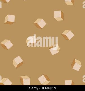 seamless pattern play wooden blocks cartoon vector Stock Vector
