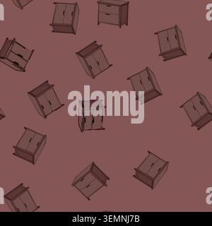 seamless pattern management file cabinet cartoon vector Stock Vector