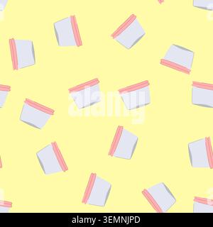seamless pattern healthy glass container cartoon vector Stock Vector