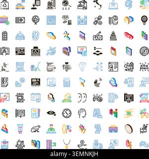 Collection of business finance technology medical educational icons Stock Vector