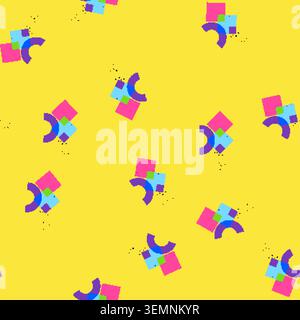 seamless pattern graphic risograph effect cartoon vector Stock Vector