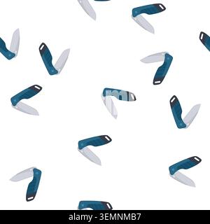 pattern stainless knife camping cartoon vector Stock Vector