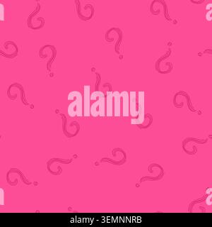 seamless pattern pink question mark symbol asking for answers solution Stock Vector