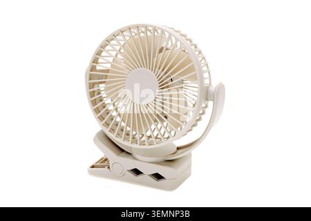 rechargeable portable small fan isolated on a white background Stock Photo