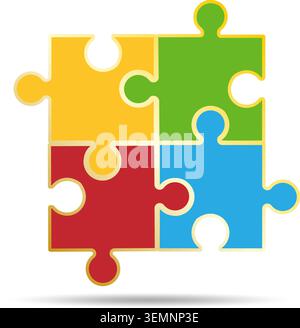 Colorful puzzle icon Stock Vector