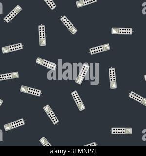 seamless pattern comfort medical bed control cartoon vector Stock Vector