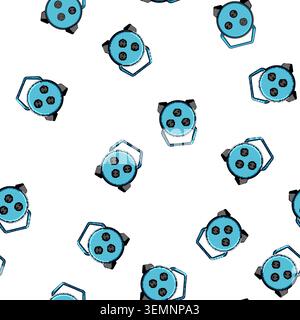 pattern Portable power cord reel supplying electricity Stock Vector