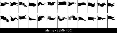 Black flags icons Stock Vector