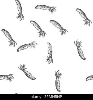seamless pattern wasabi root sketch hand drawn Stock Vector