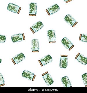 pattern glass coin jar cartoon vector Stock Vector