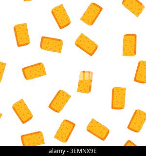 pattern hygiene yellow sponge cartoon vector Stock Vector