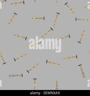 seamless pattern worker hat stand cartoon vector Stock Vector