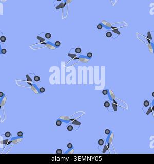 seamless pattern green lawn mower cartoon vector Stock Vector