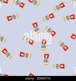 seamless pattern vending bubblegum machine cartoon vector Stock Vector