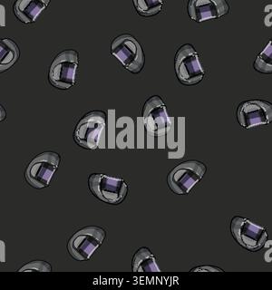 seamless pattern work helmet welding cartoon vector Stock Vector