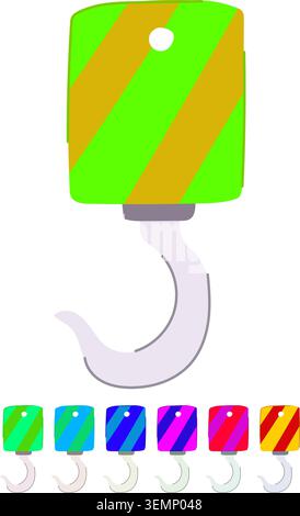 hoist crane hook vector cartoon graphic Stock Vector