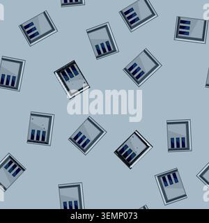 seamless pattern security garage door cartoon vector Stock Vector