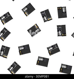 pattern machine capsule coffee maker cartoon vector Stock Vector