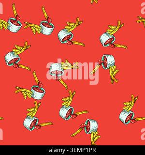 pattern french sauce sketch hand drawn Stock Vector