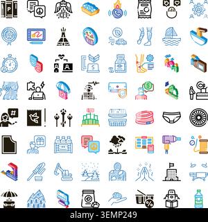 Collection of various icons representing diverse concepts Stock Vector