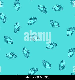 seamless pattern home kid slippers cartoon vector Stock Vector