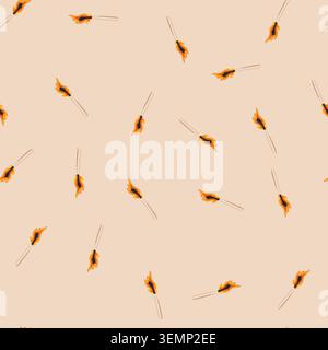 seamless pattern burnout burning match cartoon vector Stock Vector
