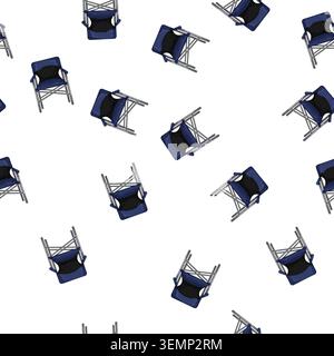 pattern armchair folding chair cartoon vector Stock Vector