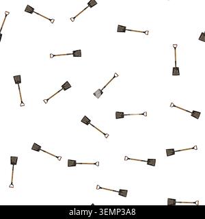 pattern steel shovel tool cartoon vector Stock Vector