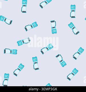 seamless pattern compact smoothie blender cartoon vector Stock Vector
