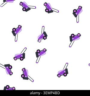 pattern garden lawn mower cartoon vector Stock Vector