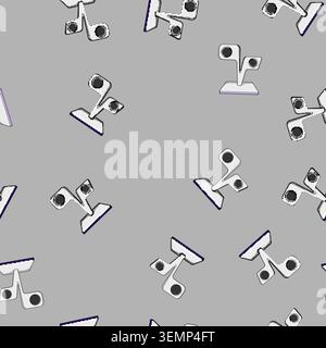 seamless pattern compact charging stand wireless cartoon vector Stock Vector