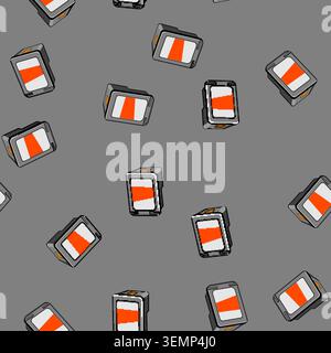seamless pattern color ink cartridge cartoon vector Stock Vector