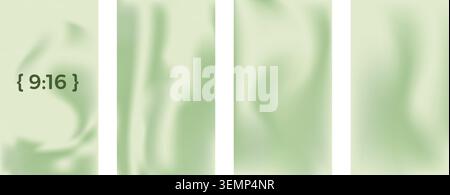 Light green creamy abstract liquid background for social media story. Pastel colors vertical gradient set for organic or beauty design of presentation Stock Vector