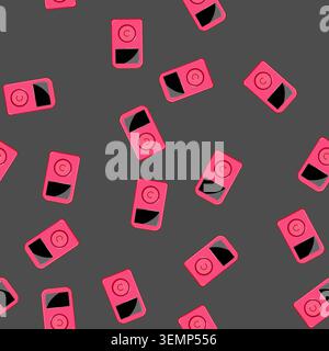 seamless pattern media mp3 player cartoon vector Stock Vector